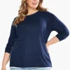 Discount NIC+ZOE Nzt Sweet Dreams Long Sleeve Double Layer Tee Dark Indigo