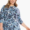 Shop NIC+ZOE Nzt Sweet Dreams Long Sleeve River Stone Tee Blue Multi