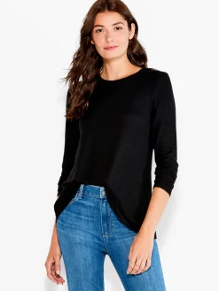 Clearance NIC+ZOE Nzt Sweet Dreams Long Sleeve Crew Tee Black Onyx
