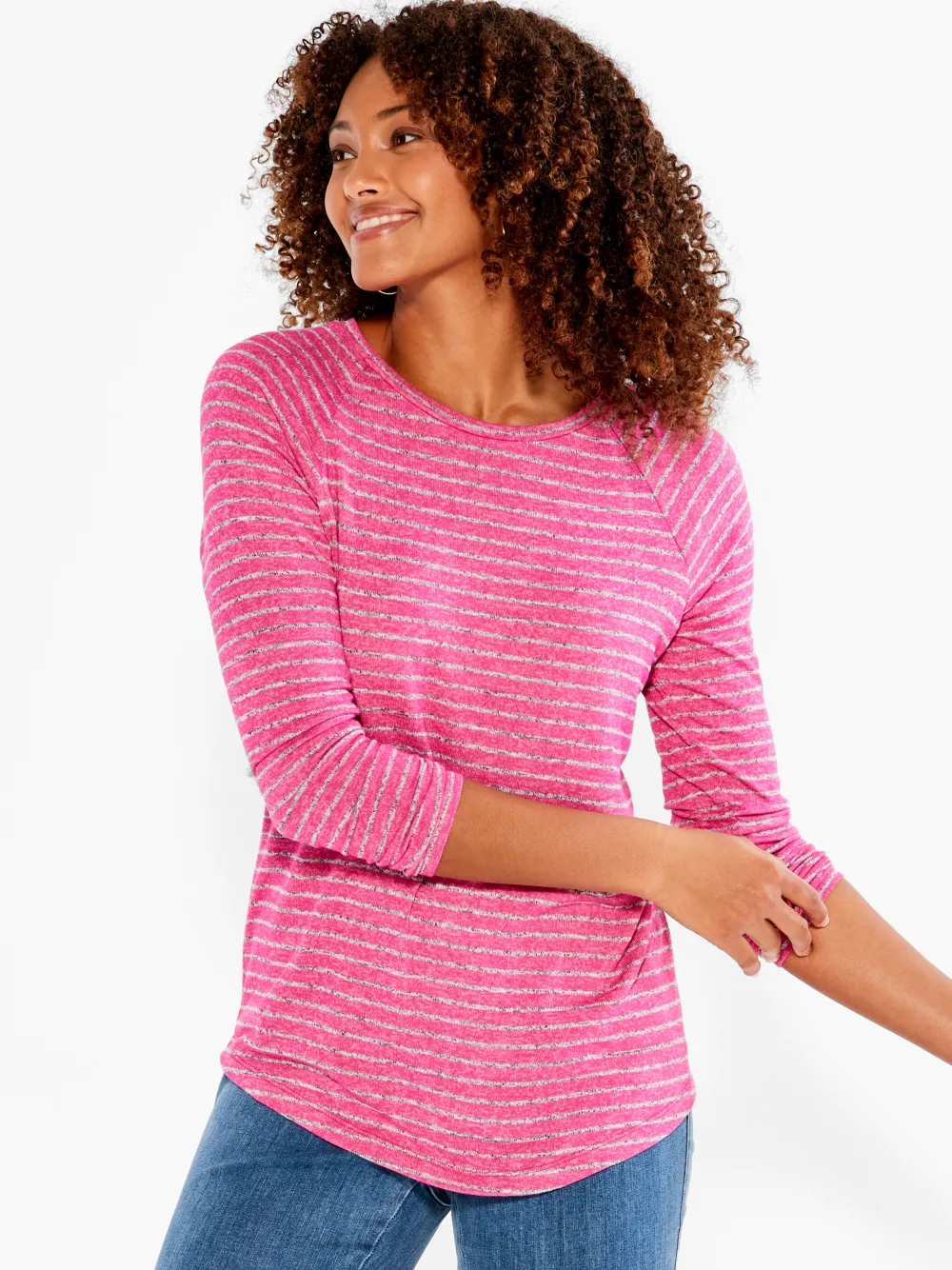 Store NIC+ZOE Nzt Sweet Dreams Long Sleeve Striped Tee Grey Multi