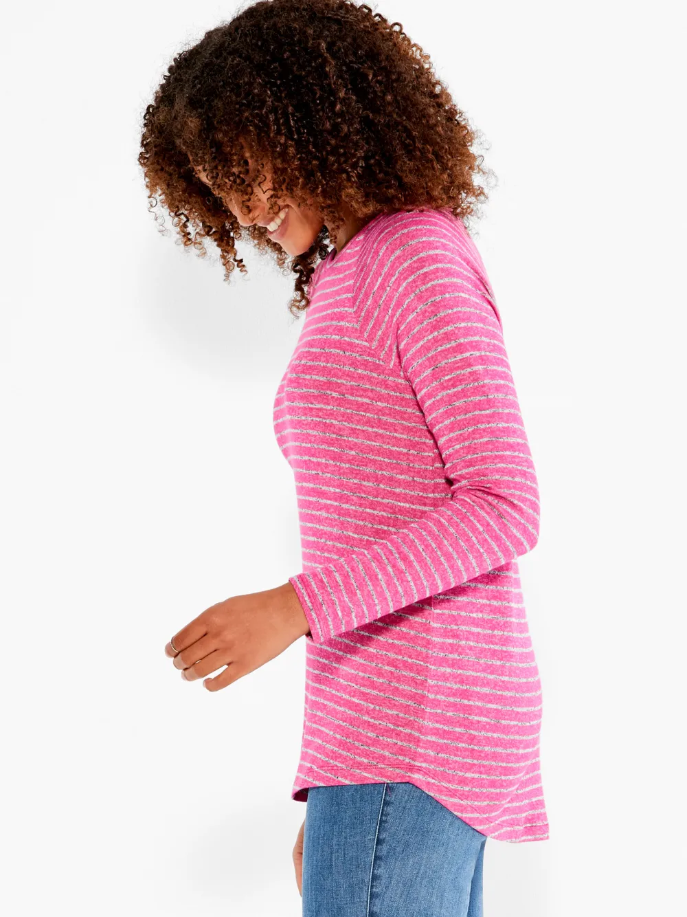 Store NIC+ZOE Nzt Sweet Dreams Long Sleeve Striped Tee Grey Multi