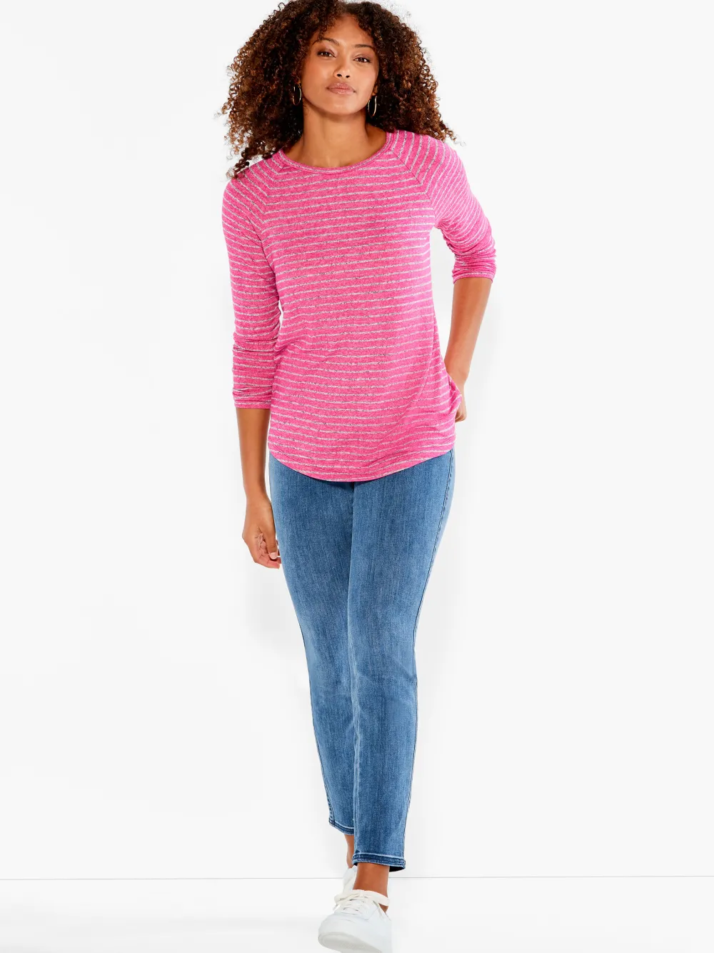 Store NIC+ZOE Nzt Sweet Dreams Long Sleeve Striped Tee Grey Multi