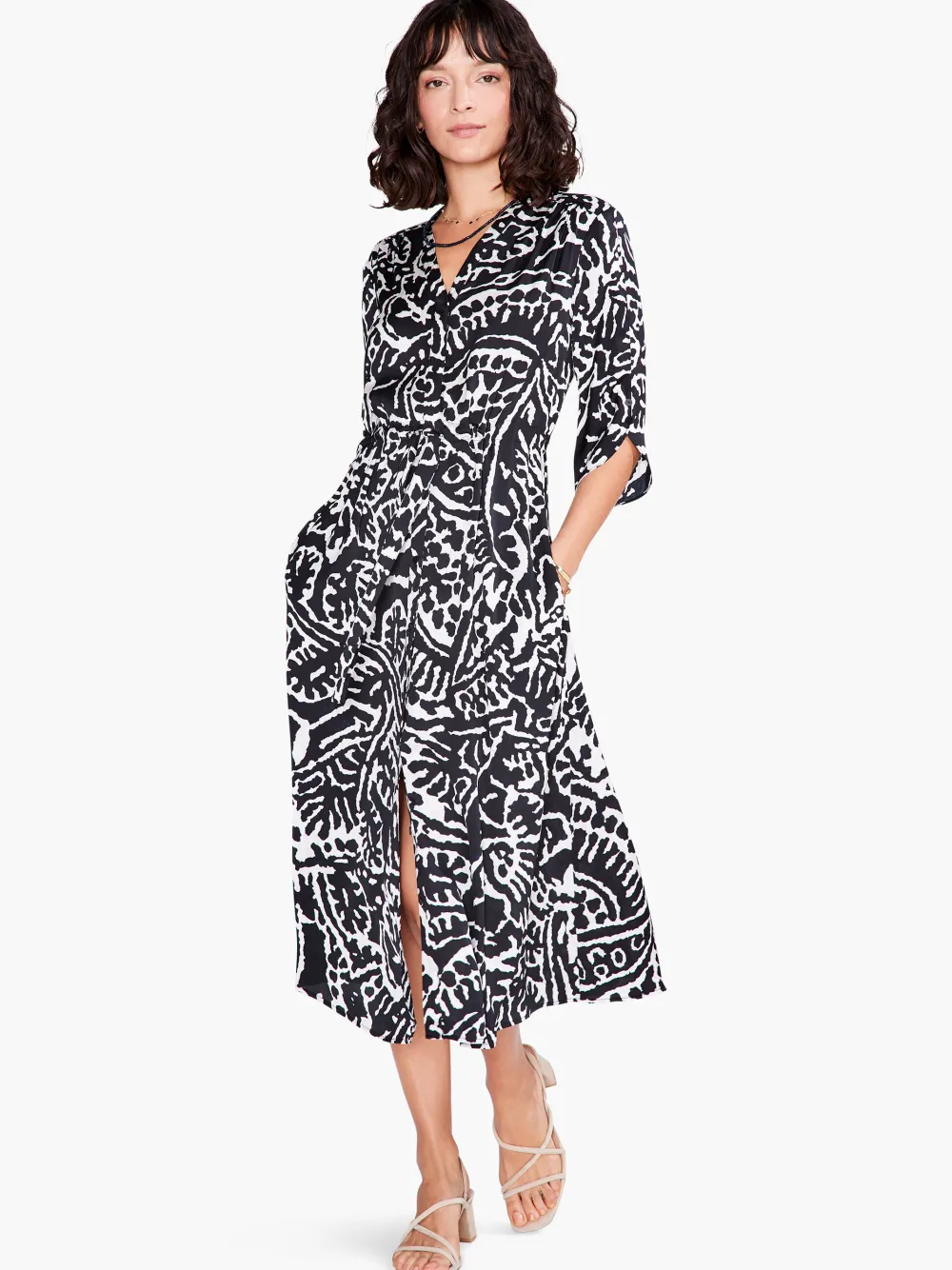 Flash Sale NIC+ZOE Onyx Stamp Dress Black Multi