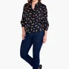 Fashion NIC+ZOE Party Pears Top Black Multi