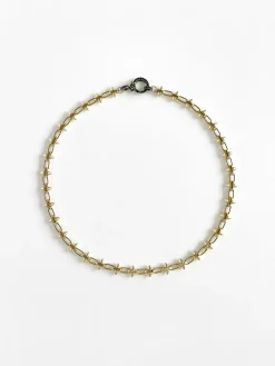 Clearance NIC+ZOE Paula Rosen - Spike And Spinel Star Necklace Gold
