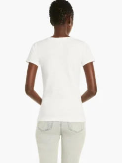 Discount NIC+ZOE Perfect Knit Rib Short Sleeve Crew Tee Paper White