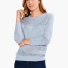 Flash Sale NIC+ZOE Placed Pointelle Sweater Blue Glacier