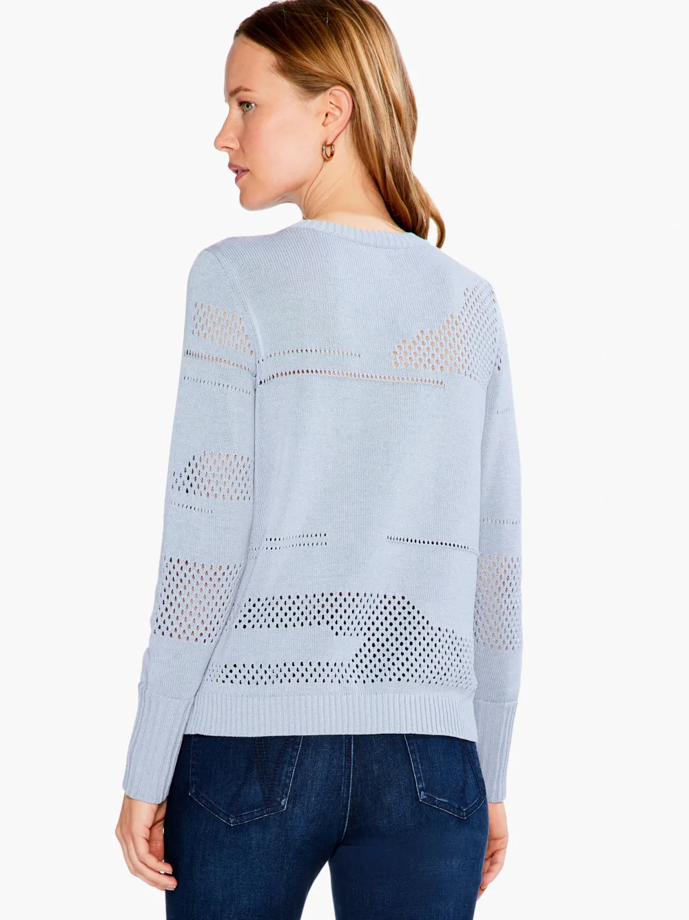 Flash Sale NIC+ZOE Placed Pointelle Sweater Blue Glacier