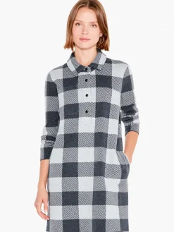 New NIC+ZOE Plaid Knit Dress Grey Multi