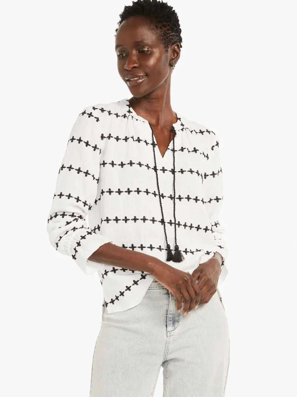 Best NIC+ZOE Plus One Top White Multi