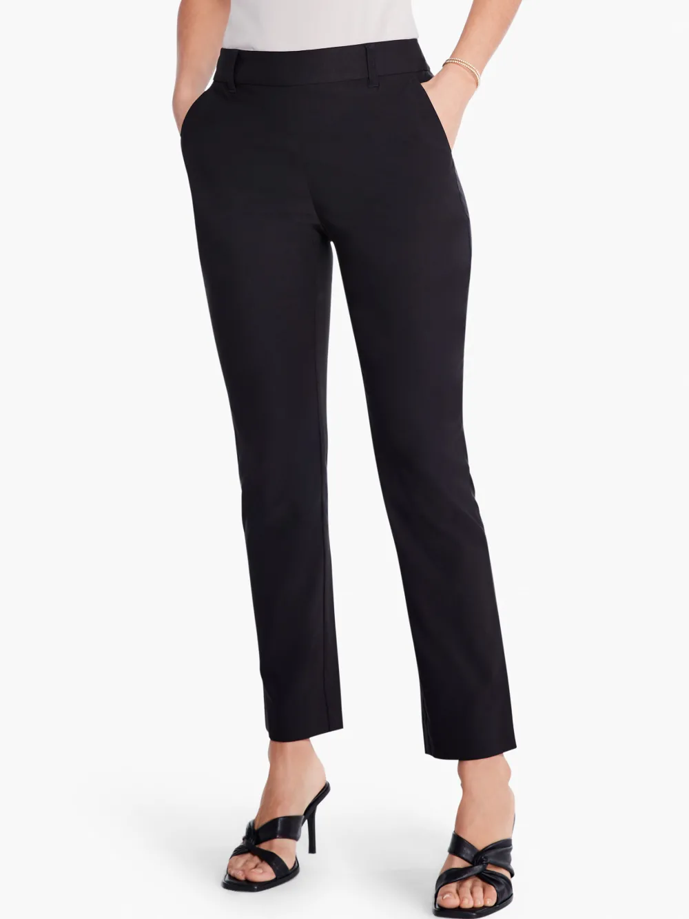 Discount NIC+ZOE Polished Wonderstretch Straight Ankle Pant Black Onyx