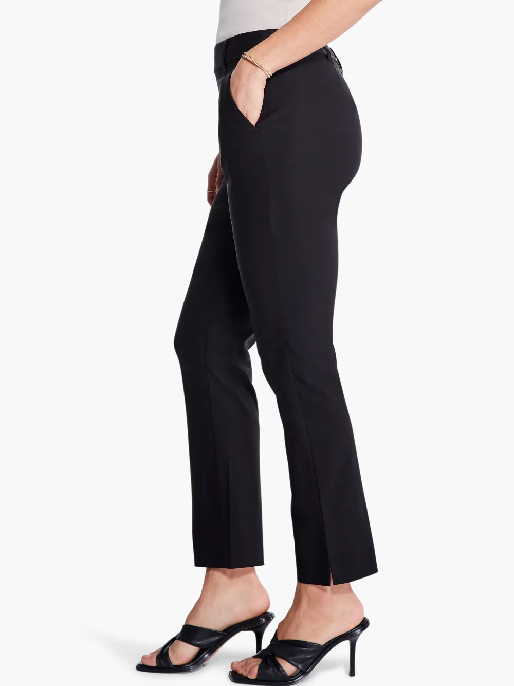Discount NIC+ZOE Polished Wonderstretch Straight Ankle Pant Black Onyx