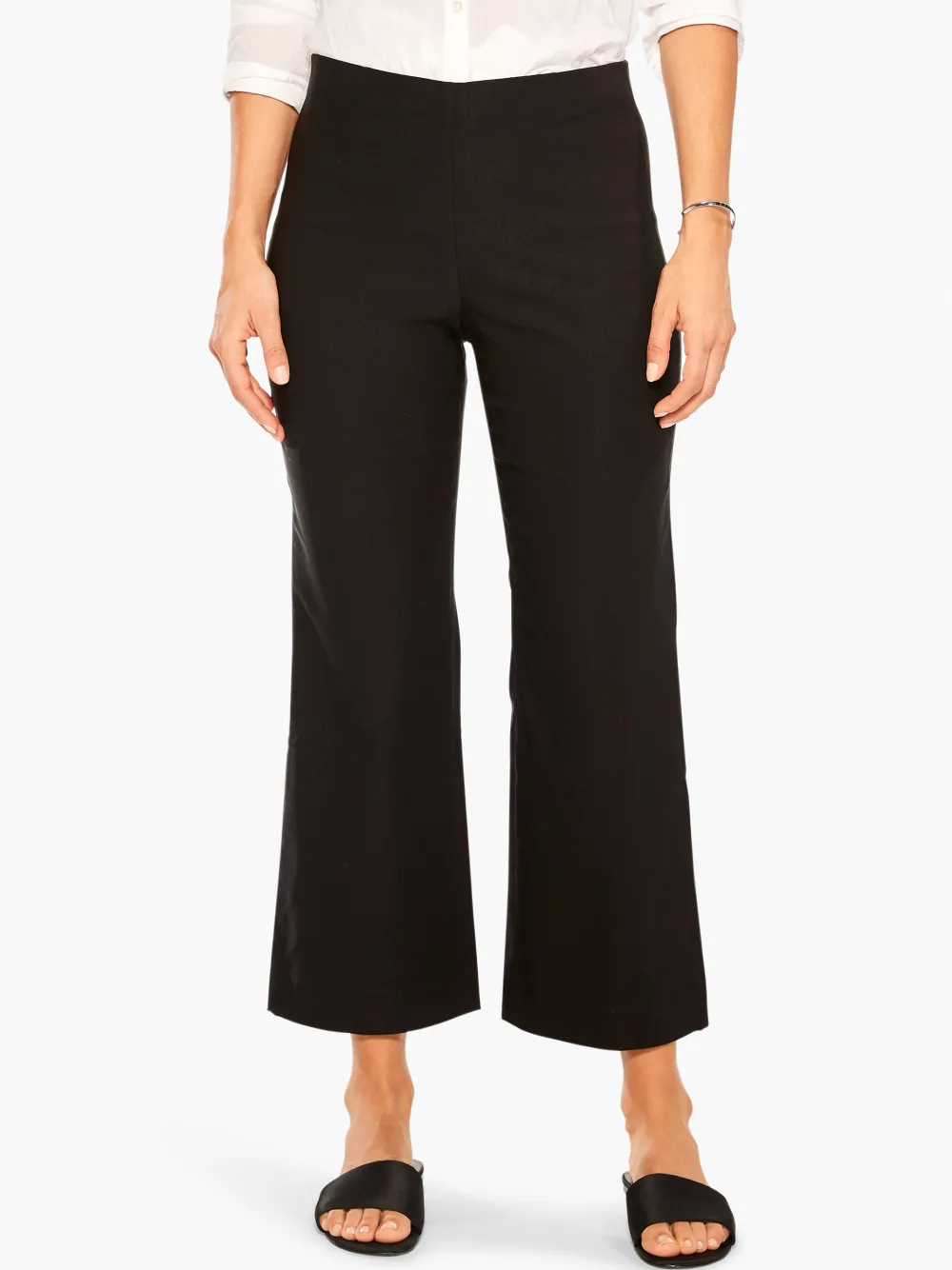 Best NIC+ZOE Polished Wonderstretch Wide-Leg Crop Pant Black Onyx