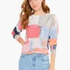 Outlet NIC+ZOE Printed Geo Sweater Pink Multi