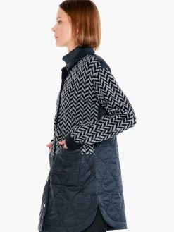 Hot NIC+ZOE Quilted Mix Media Coat Black Multi