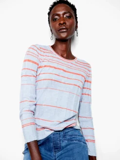 Best Sale NIC+ZOE Reflecting Rays Sweater Tee Blue Multi