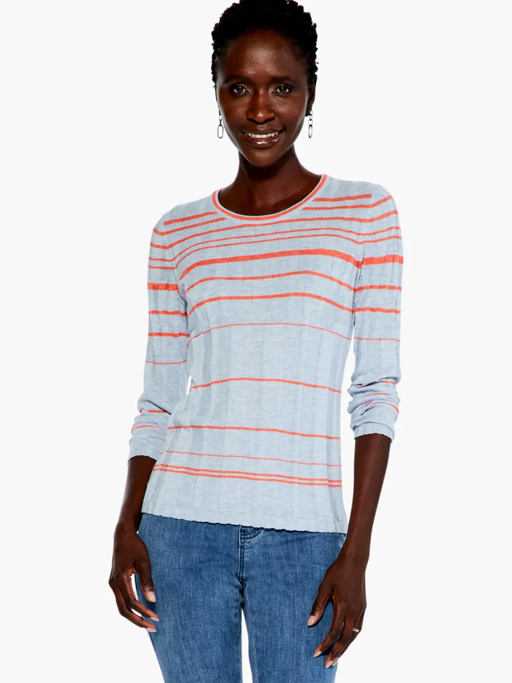 Cheap NIC+ZOE Reflecting Rays Sweater Tee Blue Multi