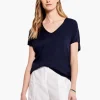Clearance NIC+ZOE Relaxed V Sweater Tee Pink Hue