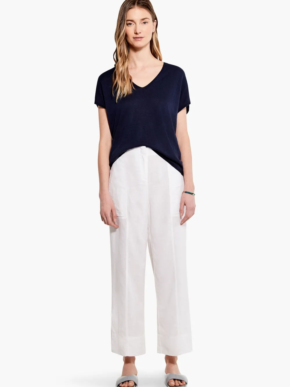 Best NIC+ZOE Relaxed V Sweater Tee Pink Hue