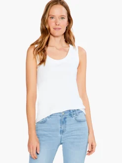 Shop NIC+ZOE Rib Knit Scoop Tank Paper White
