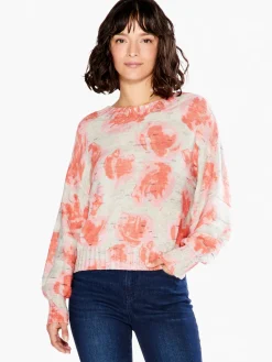 Fashion NIC+ZOE Rosy Sunset Sweater Pink Multi