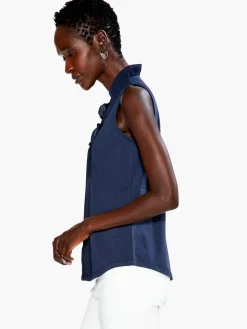 Flash Sale NIC+ZOE Ruffled Around Tank Dark Indigo
