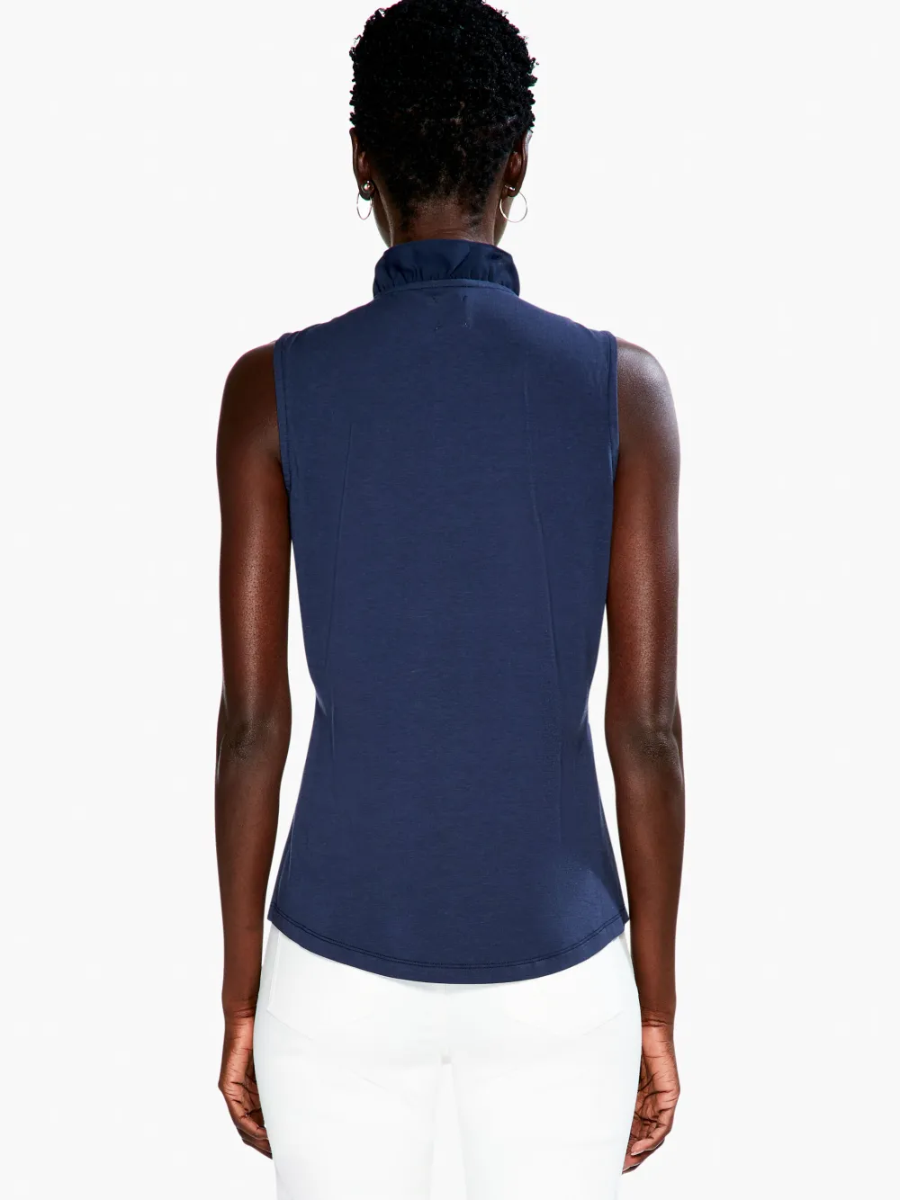 Flash Sale NIC+ZOE Ruffled Around Tank Dark Indigo