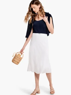 Online NIC+ZOE Rumba Linen Slip Skirt Paper White