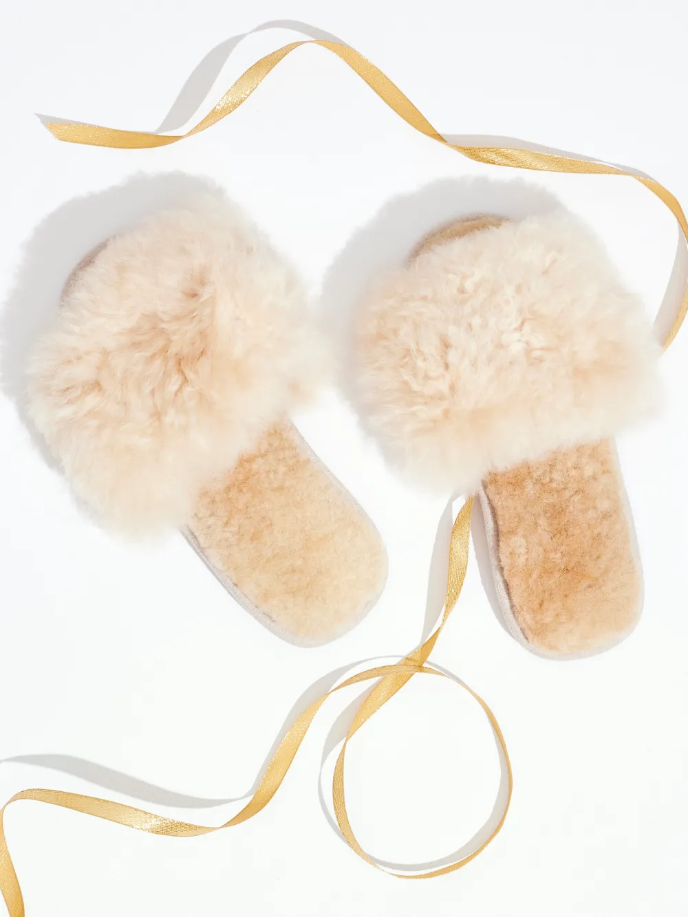 Clearance NIC+ZOE Samantha Holmes - Alpaca Fur Slides Champagne