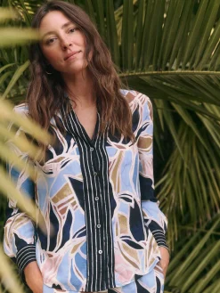 Sale NIC+ZOE Sapphire Shades Shirt Blue Multi