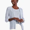 New NIC+ZOE Sequin Cardigan Blue Glacier