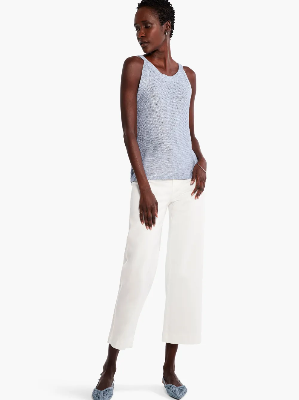 Hot NIC+ZOE Sequin Tank Blue Glacier