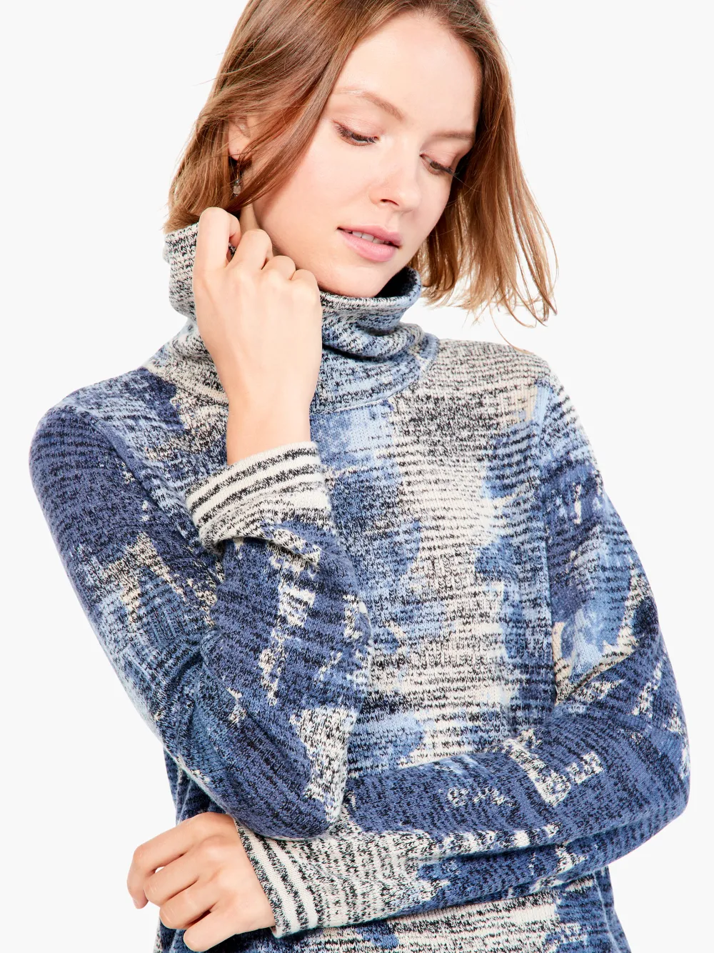 New NIC+ZOE Shadow Mix Sweater Blue Multi