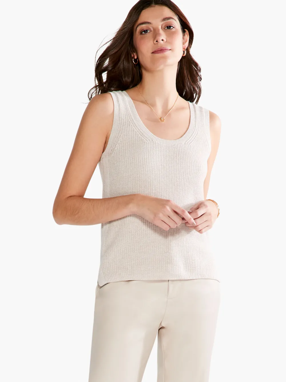Best NIC+ZOE Shaker Knit Tank Canvas