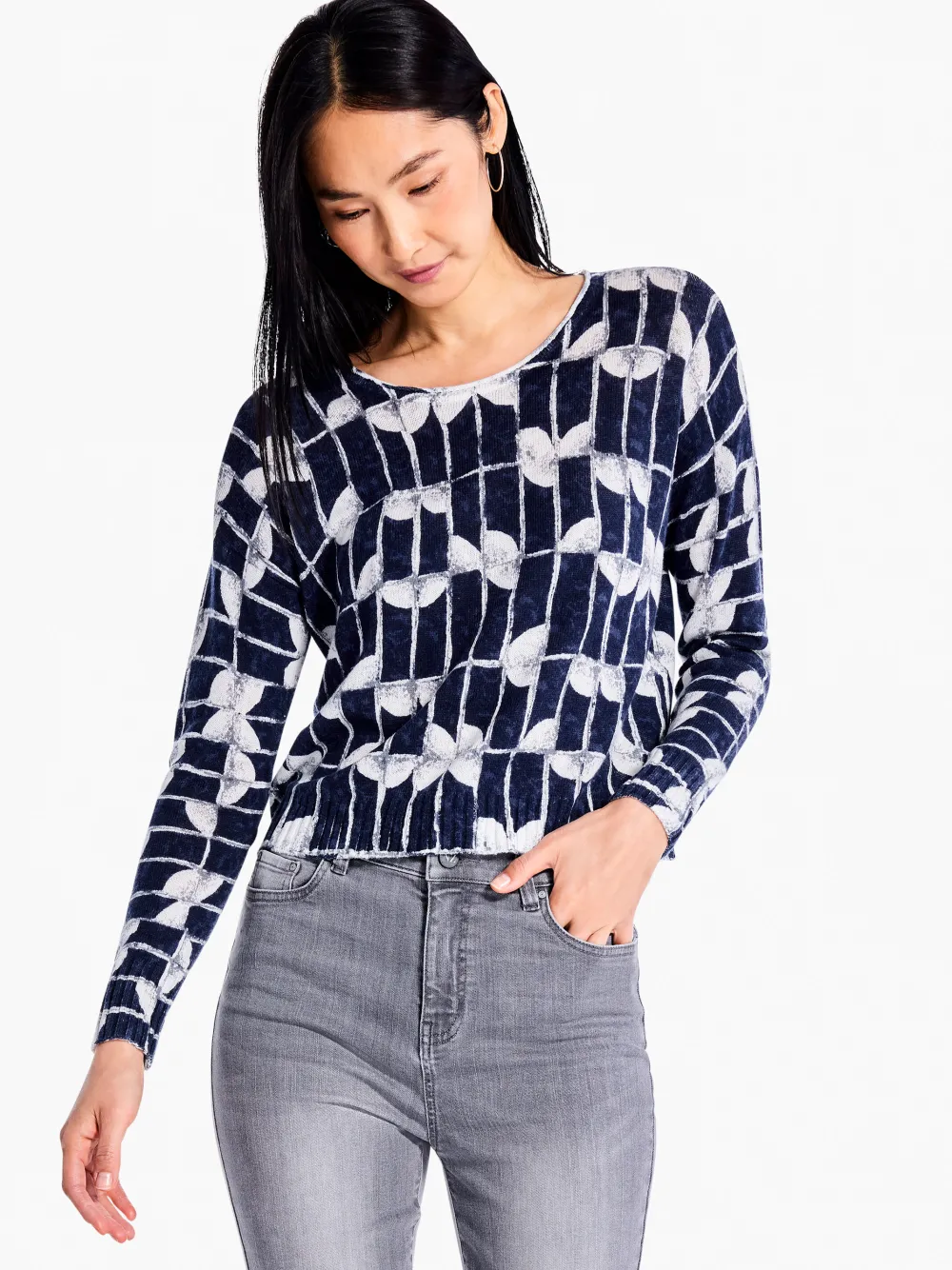 Fashion NIC+ZOE Shape Shift Sweater Indigo Multi