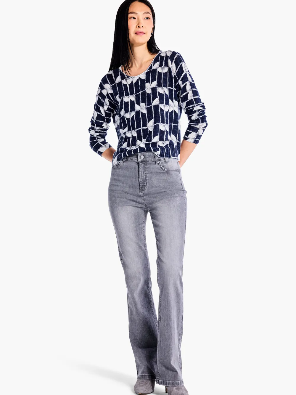 Fashion NIC+ZOE Shape Shift Sweater Indigo Multi