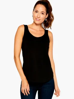 Clearance NIC+ZOE Shirt Tail Perfect Tank Black Onyx