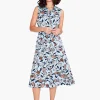 Fashion NIC+ZOE Sky Blooms Shirt Dress Aqua Multi
