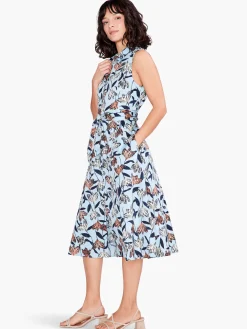 Fashion NIC+ZOE Sky Blooms Shirt Dress Aqua Multi