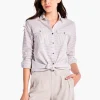 Outlet NIC+ZOE Sleek Striped Shirt Neutral Multi