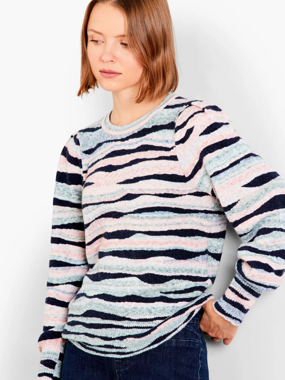 Flash Sale NIC+ZOE Snowed In Sweater Blue Multi