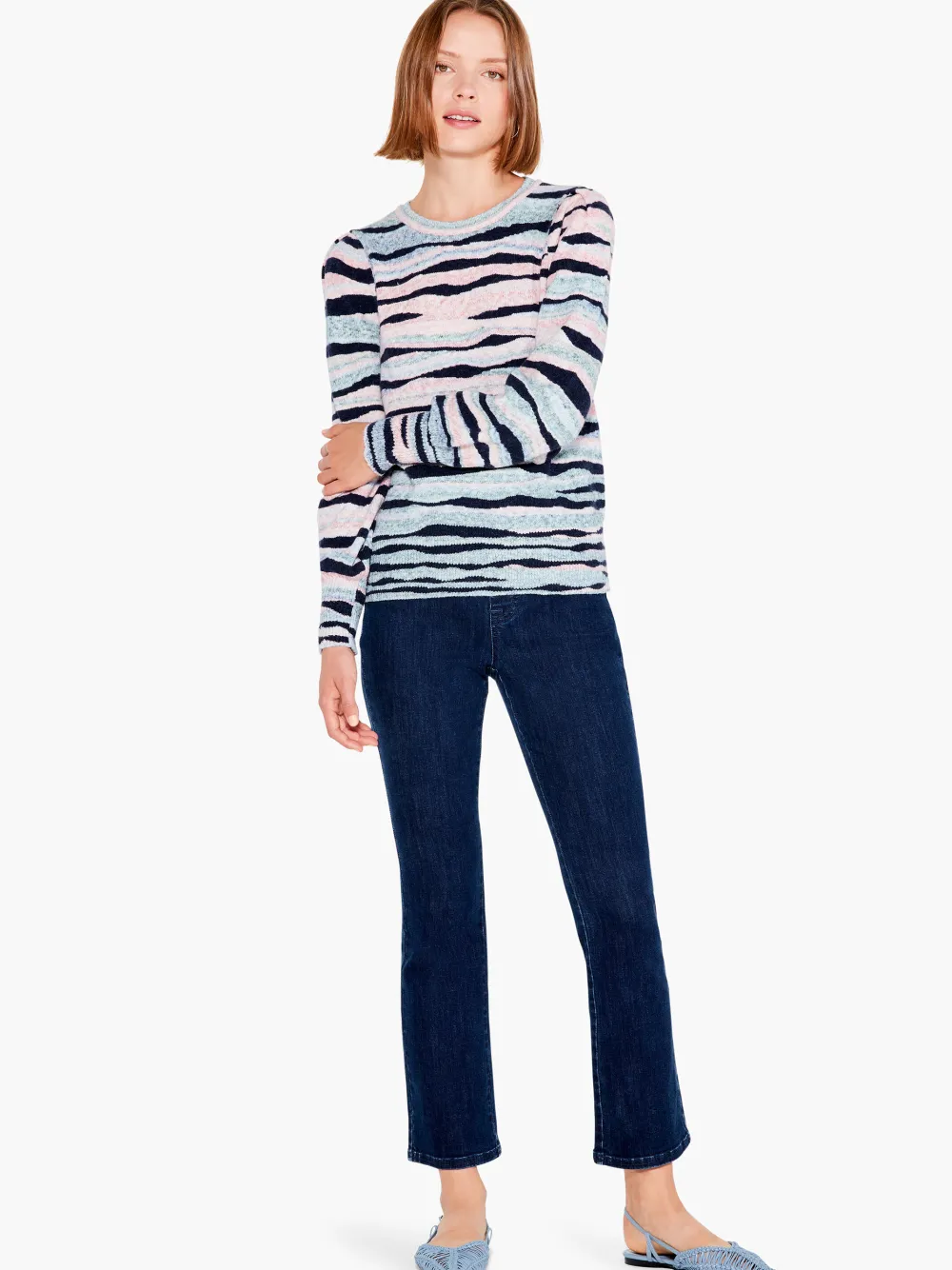Flash Sale NIC+ZOE Snowed In Sweater Blue Multi