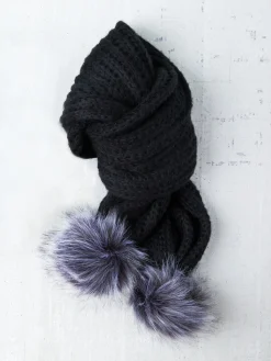 Store NIC+ZOE Soft Rib Slouchy Scarf By Hat Attack Black