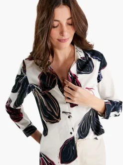 Store NIC+ZOE Stamped Flowers Shirt Black Multi