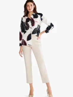 Store NIC+ZOE Stamped Flowers Shirt Black Multi
