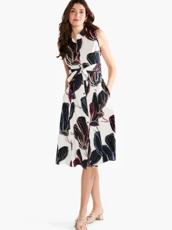 Online NIC+ZOE Stamped Flowers Shirt Dress Black Multi