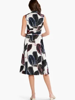 Online NIC+ZOE Stamped Flowers Shirt Dress Black Multi