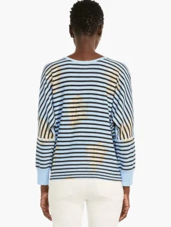 Cheap NIC+ZOE Stamped Stripes Sweater Blue Multi