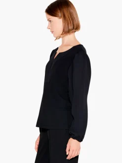 Store NIC+ZOE Statement Sleeve Top Black Onyx