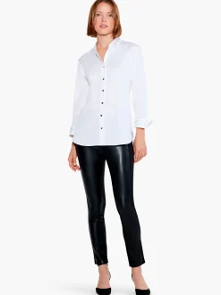 Discount NIC+ZOE Subtle Sparkle Shirt Paper White
